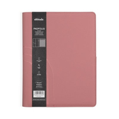 Altitude Padfolio8.5"x10.5" Vegan Leather Mauve Pink Debossed Arch