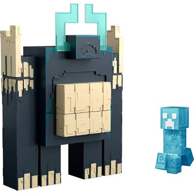 Minecraft Dungeons II Twisted Warden Figure, Lights & Sounds, Slam Attack Action & Soul Corrupted Creeper Figure