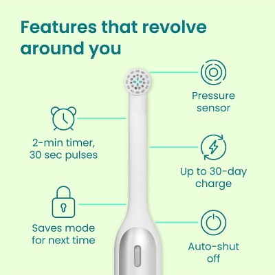 quip 360 Oscillating Rechargeable Electric Toothbrush + Travel Case - White/Silver