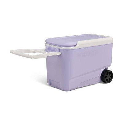 damage Igloo Wheelie 53 Cans/38qt Rolling Cooler - Lilac Breeze: Odor & Stain Resistant (LOCAL PICKUP ONLY)