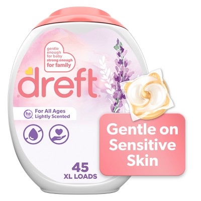 Dreft Lightly Scented HE Compatible Laundry Detergent Soap Pacs - 45ct