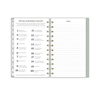 The Everygirl Planner 2025 Weekly/Monthly Planner 6.3"x4.33" Wirebound Solid Soft Sage: Adult Stationery, Calendar, Tabs