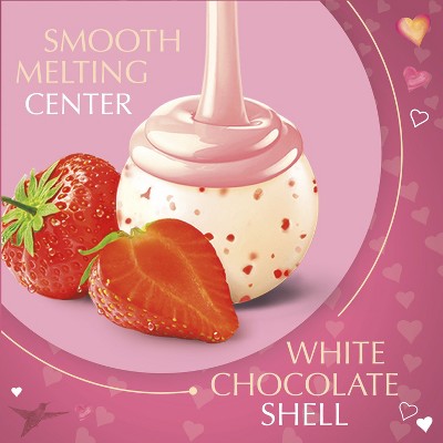 Lindt Lindor Valentine's Day Strawberries & Cream White Chocolate Truffles - 0.8oz