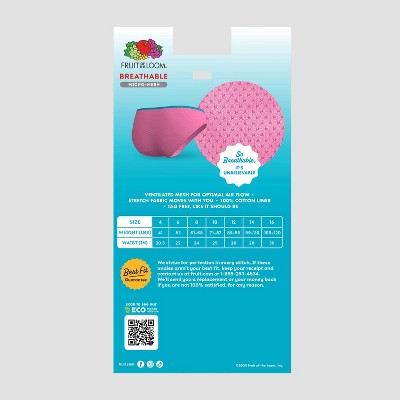 Fruit of the Loom Girls' 6pk Breathable Bikini - 12