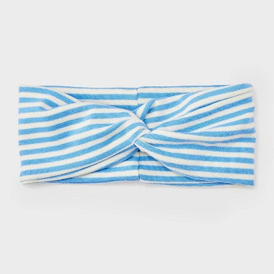 Twist Stretch Headband - Universal Thread Blue: Cotton Elastic Stripe Hair Accessory