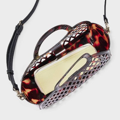 Jelly Mini Cage Tote Crossbody Bag - A New Day Brown