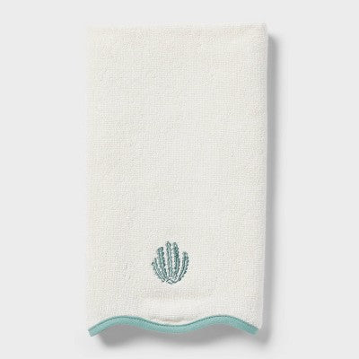 Coastal Hand Towel Scallop Edging Cream - Threshold