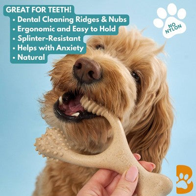 BetterBone Soft Beef Nylon Free Dog Bone Chew Toy - L: BPA-Free, Cellulose Material, Durable Construction