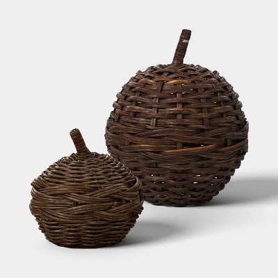 Small Dark Woven Fall Pumpkin - Threshold