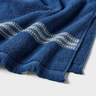 Americana Striped Bath Towel Blue - Threshold