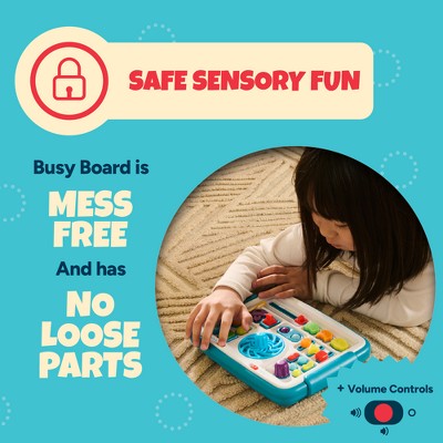Chuckle & Roar Explore & Glow Busy Board - Interactive Toddler Activity Board with Lights, Sounds, Switches and 3 Play Modes, Ages 1-4+