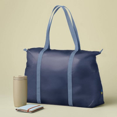 14" Americana Packable Tote Bag - Open Story Blue