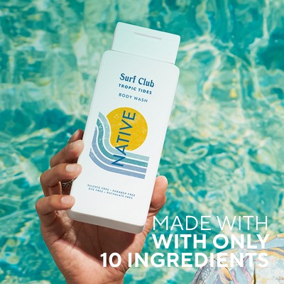 Native Limited Edition Surf Club Body Wash - Tropical Tides - 18 fl oz: Moisturizing, Hydrating, Nourishing, Dye-Free