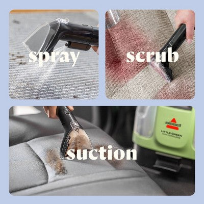 BISSELL Little Green Mini Cordless Portable Carpet Cleaner 4014 1.5"Cleaning Path Green