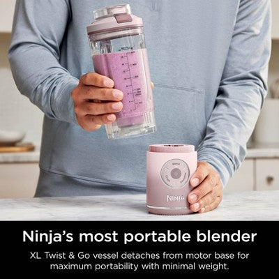 Ninja Blast 22oz Max Portable Blender Dusty Pink BC251PK: 3 Speeds, Lithium Ion Battery, Dishwasher-Safe Parts