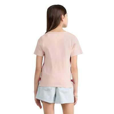 Levi's Girls' Cowgirl Side-Tie T-Shirt - Light Pink/Brown M