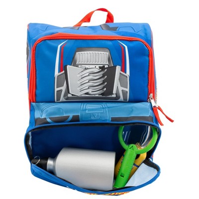 Hot Wheels Blue Sneddon #25 Twinduction Race Car Shaped 14” Mini Backpack, Kids School Bag, Blue