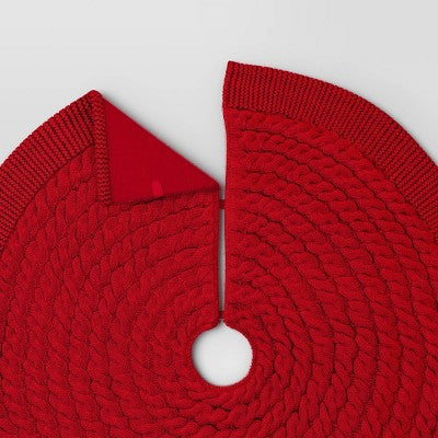 48" Christmas Centric Cable Knit Tree Skirt Red - Wondershop (LOCAL PICKUP ONLY)