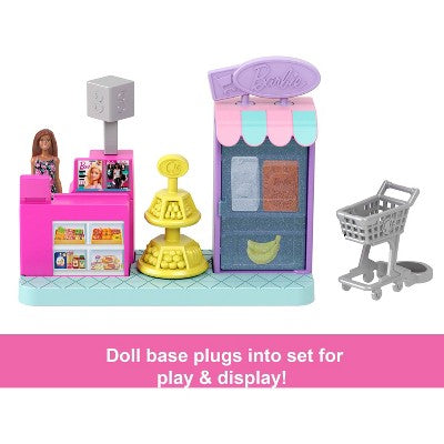 Barbie Mini BarbieLand Collectible Supermarket Playset with 1.5" Barbie Doll