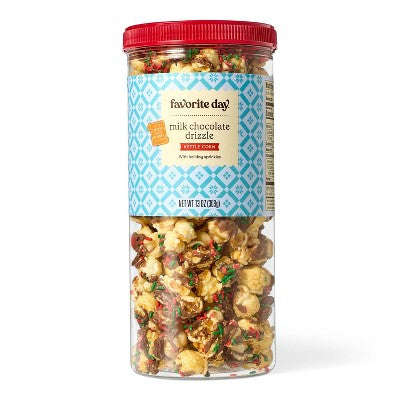 Christmas Milk Chocolate Drizzle Kettle Corn Popcorn - 13oz - Favorite Day