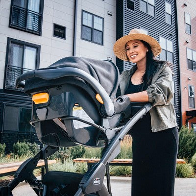 Chicco Corso Flex Infant Car Seat Adapter/Basket - Black: Machine Washable Seat Pad, Metal Material
