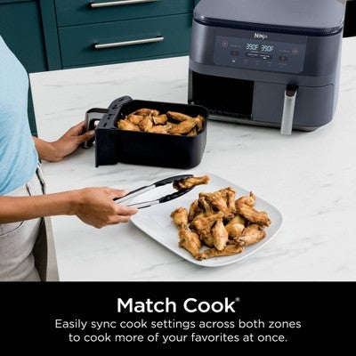 Ninja Foodi DZ090GY 6qt 2 Basket Air Fryer Gray
