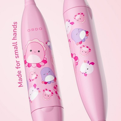 ORDO Sonic Kids Squishmallows Auggie Battery Electric Toothbrush with 2 Brush Heads- Pink