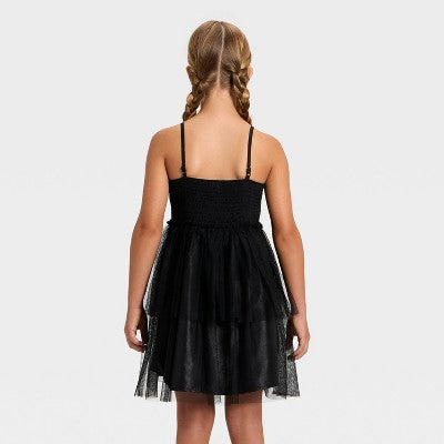 Girls' Miffy Embroidery Tulle Dress - Black XL