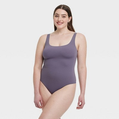 Women's Luxe 4-Way Stretch Tank Bodysuit - Auden Mauve Gray L