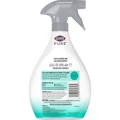 Clorox PURE Allergen Neutralizer Fabric & Carpet Spray Air Fresheners Clean Breeze - 26oz: Non-Toxic, Liquid Spray