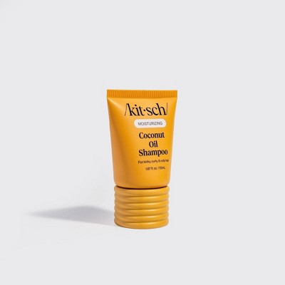 Kitsch Moisturizing Coconut Oil Liquid Shampoo - 1.87oz: For Coily & Curly Hair, Amber Scent, Vegan