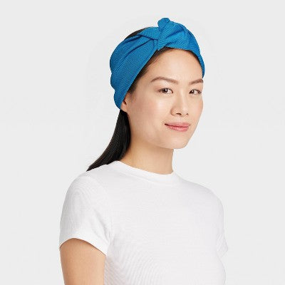 Ribbed Top Knot Headwrap - Universal Thread Blue