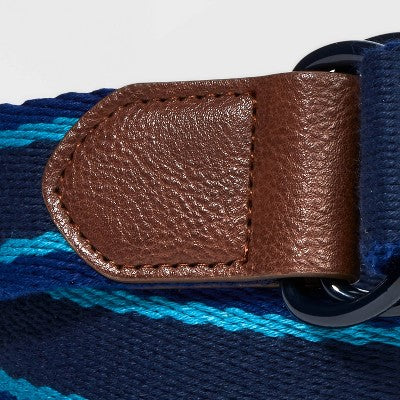 Kids' Reversible Striped Belt - art class Blue M