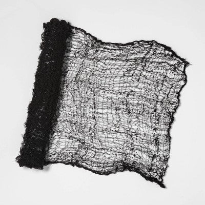 9' Eerie Fabric Black Halloween Decorative Prop - Hyde and EEK! Boutique: Indoor/Outdoor Spider Web Scene