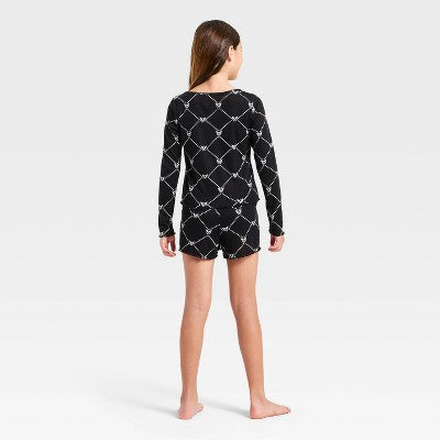 Girls' 2pc Sanrio Long Sleeve Kuromi Pajama Set - Black S