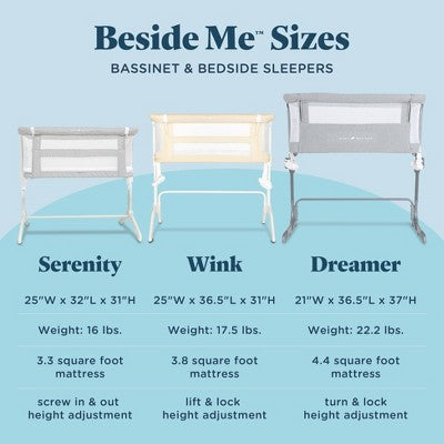 Baby Delight Beside Me Dreamer Bassinet & Bedside Sleeper - Soft Heathered Gray (LOCAL PICKUP ONLY)
