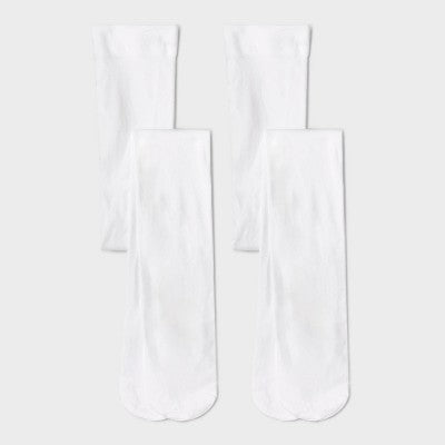 Girls' 2pk Nylon Dance Tights - Cat & Jack White L