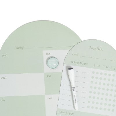 U Brands 4pc Arch Weekly Dry Erase Vinyl Planner Set Sage