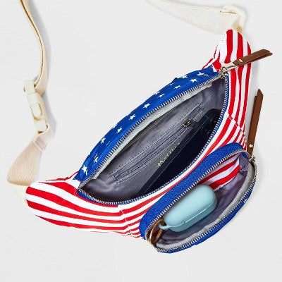 Americana Belt Crossbody Bag - Mad Love Blue/Red