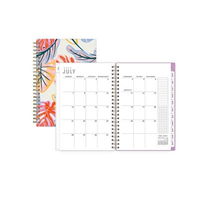 Blue Sky Artisans and Makers 2024-25 Weekly/Monthly Planner 8"x5" Artisans and Makers Tropical Leaves