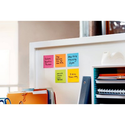 Post-it Super Sticky Notes, 3 in. x 3 in., Energy Boost Collection, 3 Pads/Pack