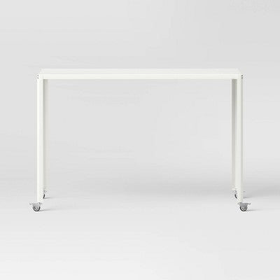 45" Rolling Metal Computer Desk Chalk White - Room Essentials (LOCAL PICKUP ONLY)