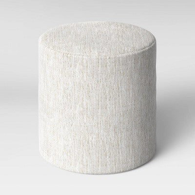 Bodrum Round Upholstered Ottoman Cream - Threshold