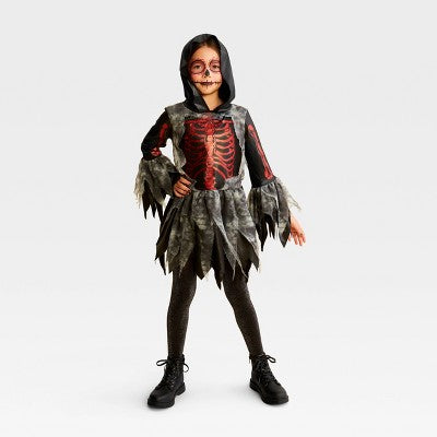 Kids' Mystic Red Glitter Halloween Costume Shiny Bones M - Hyde & EEK! Boutique (LOCAL PICKUP ONLY)