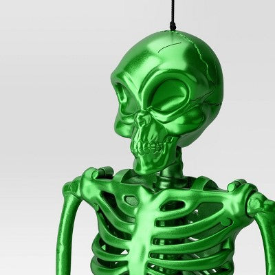 24" Poseable Alien Skeleton Halloween Decorative Prop Ghoulish Glow Green - Hyde and EEK! Boutique