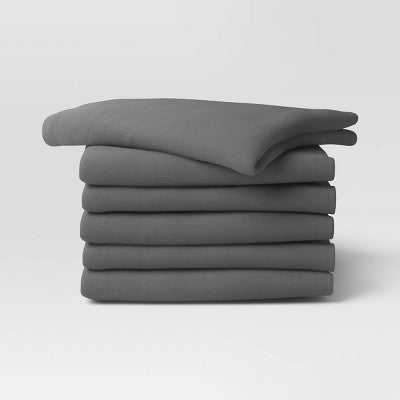 6pc Flour Sacks Kitchen Textile Set Gray - Room Essentials: Modern Cotton Dish & Tea Towels, Plain Weave, Machine Washable