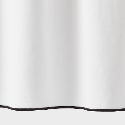Luxe Cream and Black Border Stitch Shower Curtain - Threshold