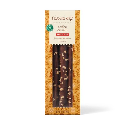 Christmas Toffee Crunch Pretzel Rods Dipped In Chocolate - 5.1oz/6ct - Favorite Day