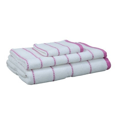 6pc Bath Towel Set Pink Striped Smiles - Kapoor Home