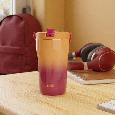 Zak Designs 14 fl oz Stainless Steel Insulated Tumbler - Pink/Orange Ombre